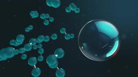 Hydrogen fuel. Hydrogen element 3D Animation Stock Footage 198325719