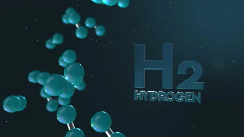 Hydrogen fuel. Hydrogen element 3D Animation Stock Footage 198325943