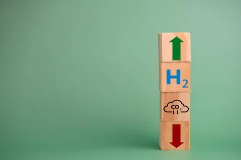Hydrogen fuel is used to replace carbon dioxide, helping to reduce global w.. Stock Photos