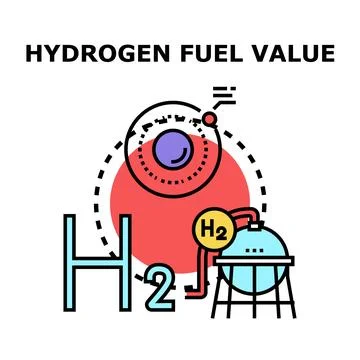 Hydrogen fuel value producing clean energy concept Stock Illustration