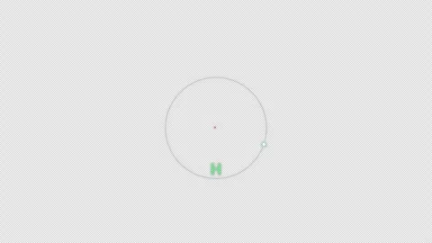 Hydrogen H Bohr Atom Model Clean No Text Animation Video Overlay Alpha 4K Stockbeeldmateriaal 339371781