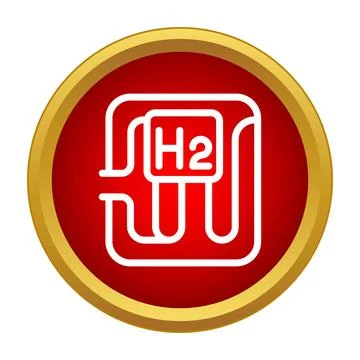 Hydrogen h2 gas molecule renewable energy icon Stock Illustration