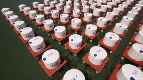Hydrogen H2 Renewable alternative green eco energy concept Modern technology Video stock 159946877