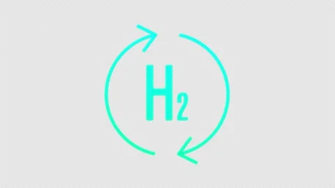 Hydrogen icon with rotate arrows around H2. Stock Footage 183589701
