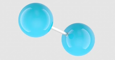 Hydrogen molecule H2 molecule model rotation animation seamlessly loopable... Stock Footage 330588830