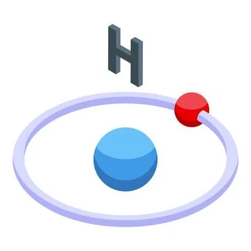 Hydrogen molecule icon isometric vector. Process h2 Stock Illustration