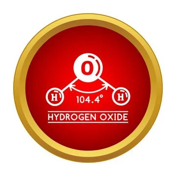Hydrogen oxide water molecule structure icon chemistry Stock Illustration