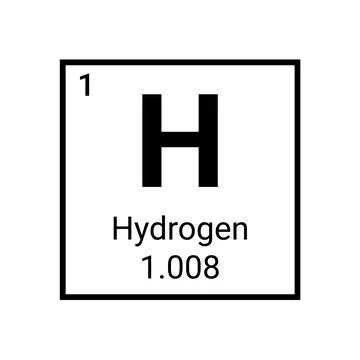 Hydrogen periodic table element. Hydrogen symbol chemical sign Stock Illustration