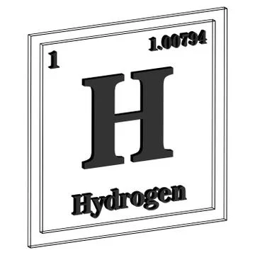 Hydrogen Periodic Table of the Elements 3D Vector illustration eps 10 Stock Illustration