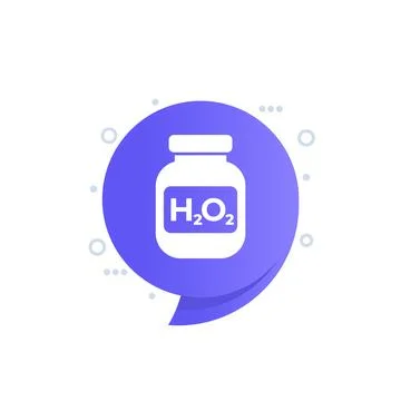 Hydrogen peroxide in a bottle icon, vector Illustrazione stock