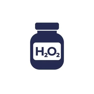 Hydrogen peroxide in a bottle icon on white Stock Illustration