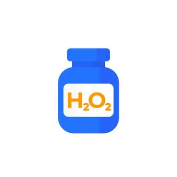 Hydrogen peroxide bottle on white Illustrazione stock