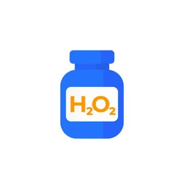 Hydrogen peroxide bottle on white Stockillustratie