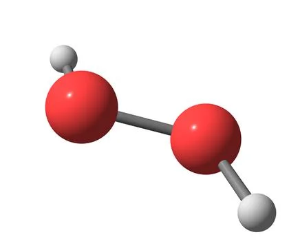 Hydrogen peroxide (H2O2) molecular structure isolated on white Stock Illustration