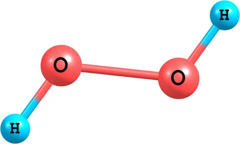 Hydrogen peroxide (H2O2) molecular structure isolated on white Stock Illustration