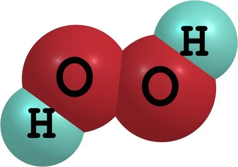 Hydrogen peroxide (H2O2) molecular structure isolated on white Stock Illustration