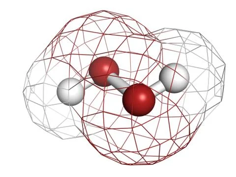 Hydrogen peroxide (h2o2) molecule Stock Illustration