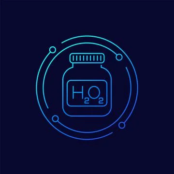 Hydrogen peroxide icon, linear design Ilustração Stock