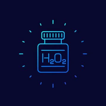 Hydrogen peroxide line icon, vector 스톡 일러스트