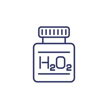 Hydrogen peroxide line icon on white イラスト素材