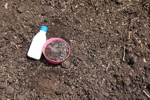 Hydrogen peroxide to test soil for microbial life Stock Photos