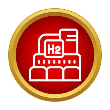 Hydrogen power plant icon representing clean energy Stock Illustration