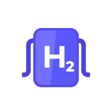 Hydrogen power system icon, h2 energy source Stock Illustration