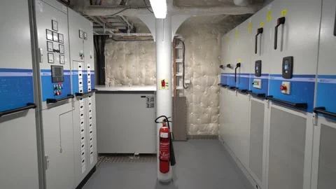 Hydrogen powered ferry Hydra switchboard room - Modern zero emission green Stock Footage 160109797