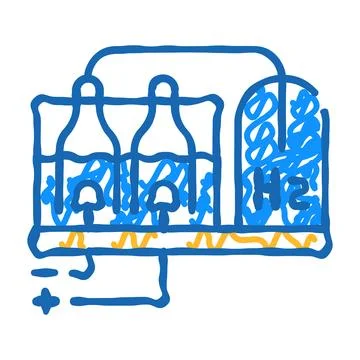 Hydrogen production process icon doodle illustration Stock Illustration