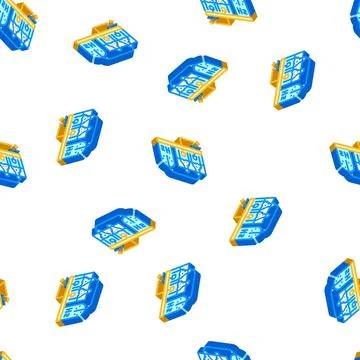 Hydrogen production process isometric icon seamless pattern Stock Illustration