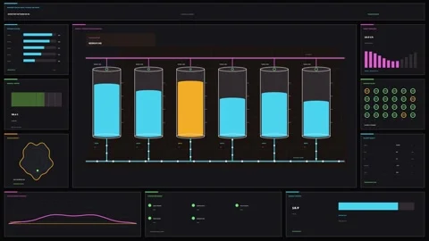 Hydrogen Storage Control Dashboard Seamless Loop Stock Footage 342045784
