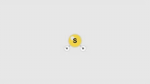 Hydrogen Sulfide H2S Ball And Stick Model Animation Clean No Text Alpha 4K Видео 339310568