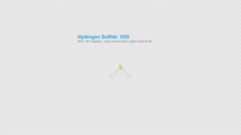 Hydrogen Sulfide H2S Lewis Structure Animation Labeled Alpha 4K Stock-Footage 339310630