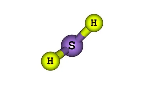 Hydrogen sulfide molecular structure isolated on white Stock Illustration