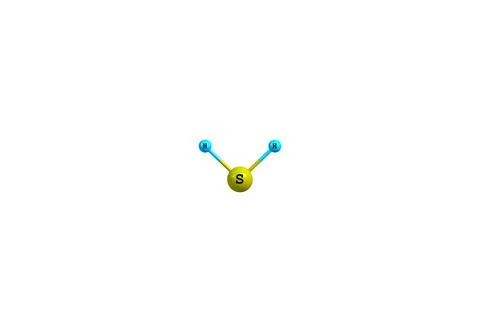 Hydrogen sulfide molecular structure isolated on white Stock Illustration
