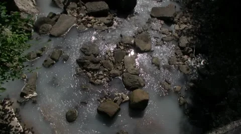 Hydrogen sulfide mountain river Video stock 8690776