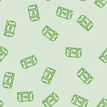 Hydrogen tanks energy line vector seamless pattern Stock Illustration