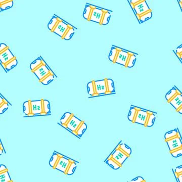 Hydrogen tanks energy vector seamless pattern 库存插图