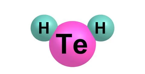 Hydrogen telluride molecular structure isolated on white Stock Illustration