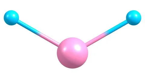 Hydrogen telluride molecular structure isolated on white Stock Illustration