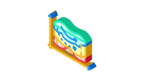 Hydrogeological model hydrogeologist isometric icon animation Stock Footage 327290510