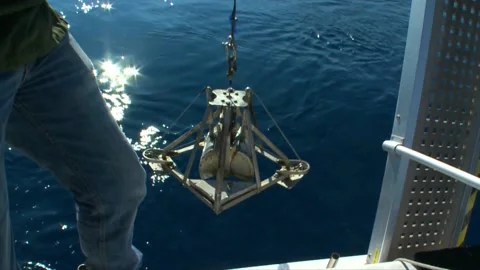 Hydrographic surveys with samples from the seabed and analysis Stock Footage 150100923