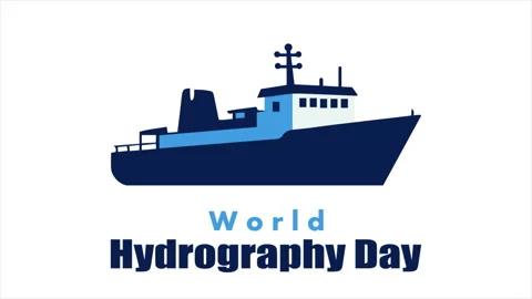 Hydrography world day ship logo Stock Footage 337125461