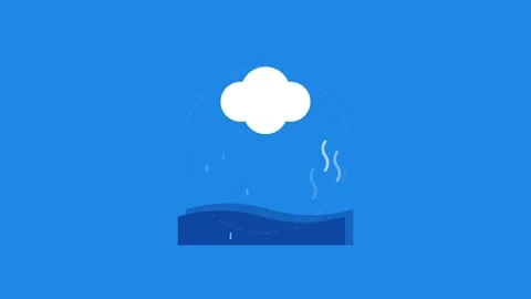 Hydrological Water Cycle Process with Evaporation Condensation and Precipit.. Stock Footage 346612259