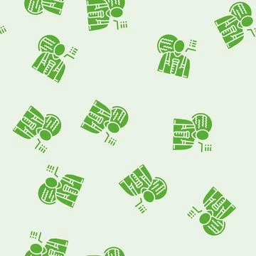 Hydrologist worker glyph seamless pattern Illustrazione stock