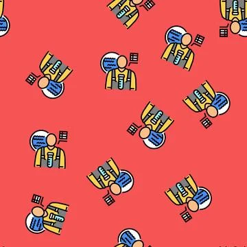 Hydrologist worker vector seamless pattern 스톡 일러스트