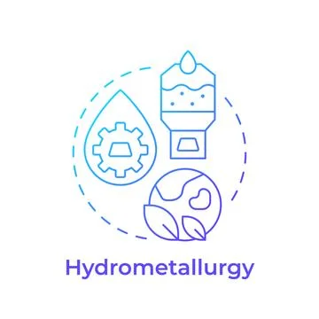 Hydrometallurgy blue gradient concept icon Stock Illustration