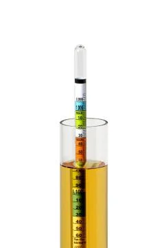 Hydrometer in Homebrew Foto stock