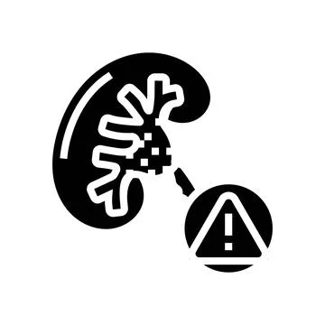 Hydronephrosis urology glyph icon vector illustration 스톡 일러스트