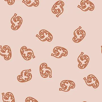 Hydronephrosis urology line vector seamless pattern Stock Illustration